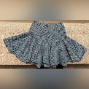 Hand crocheted light blue skirt